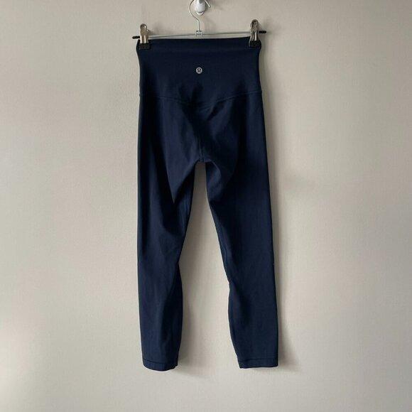 Lululemon 2022 Align Crop 23" High Rise Pull On Yoga Leggings True Navy Blue 2 - Picture 3 of 9